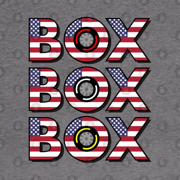 "Box Box Box" F1 Tyre Compound American Flag Design by DavidSpeedDesign